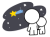 流れ星を見る棒人間の親子