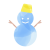 水彩風の黄色い帽子をのせた雪だるま