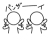 万歳する2人の棒人間