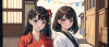 着物姿の女性　成人式　イラスト　　No8