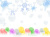 水彩風のカラフルなピアノと雪の結晶の背景01