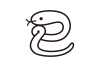巳の文字の形をしたヘビの年賀状素材