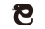 巳の文字の形をしたヘビの年賀状素材