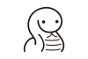 白黒線画のヘビがかわいい巳年用年賀素材