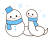 雪だるまと白ヘビと雪