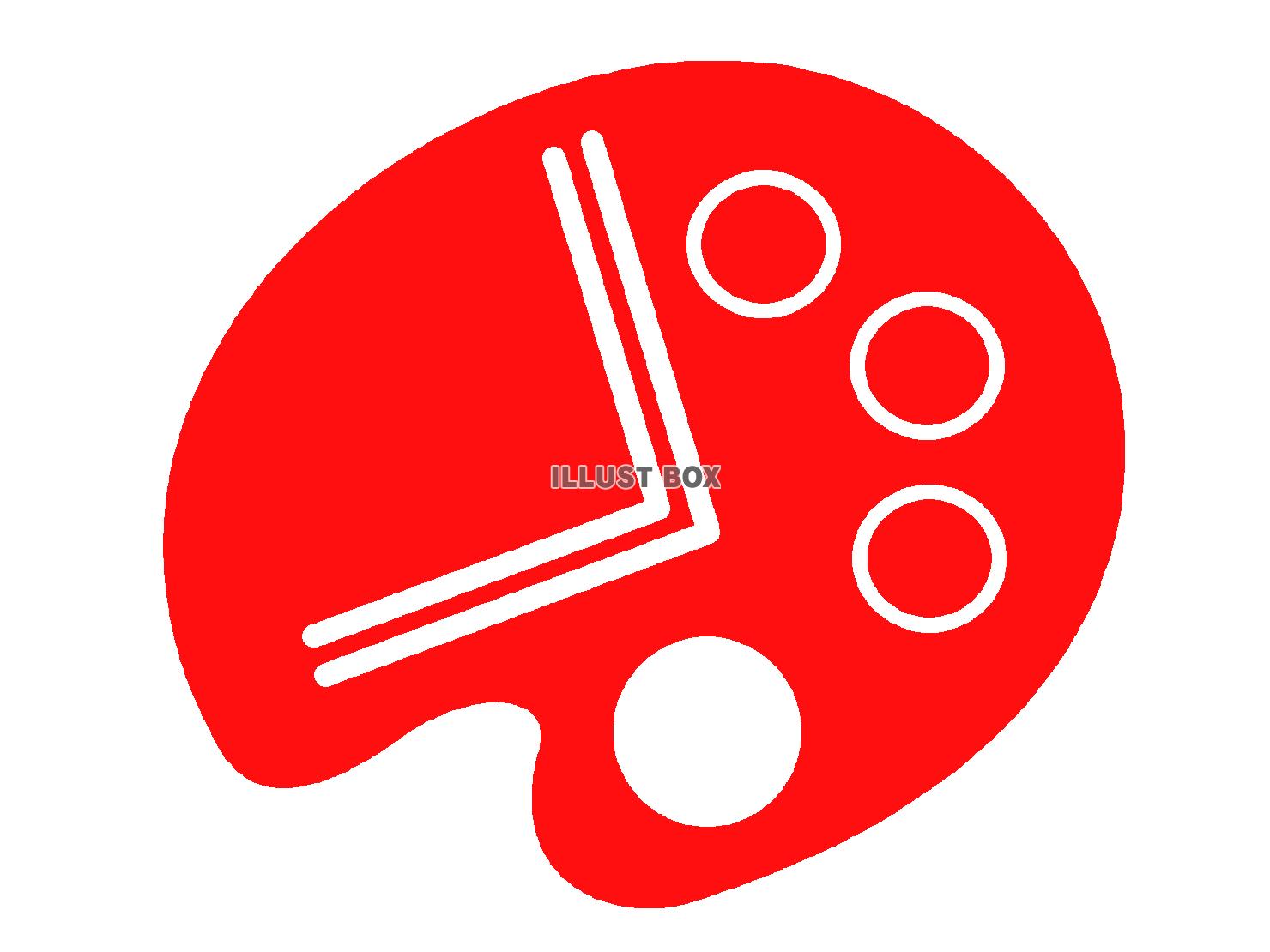 赤色の絵の具パレットのシルエット