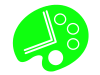 緑色の絵の具パレットのシルエット