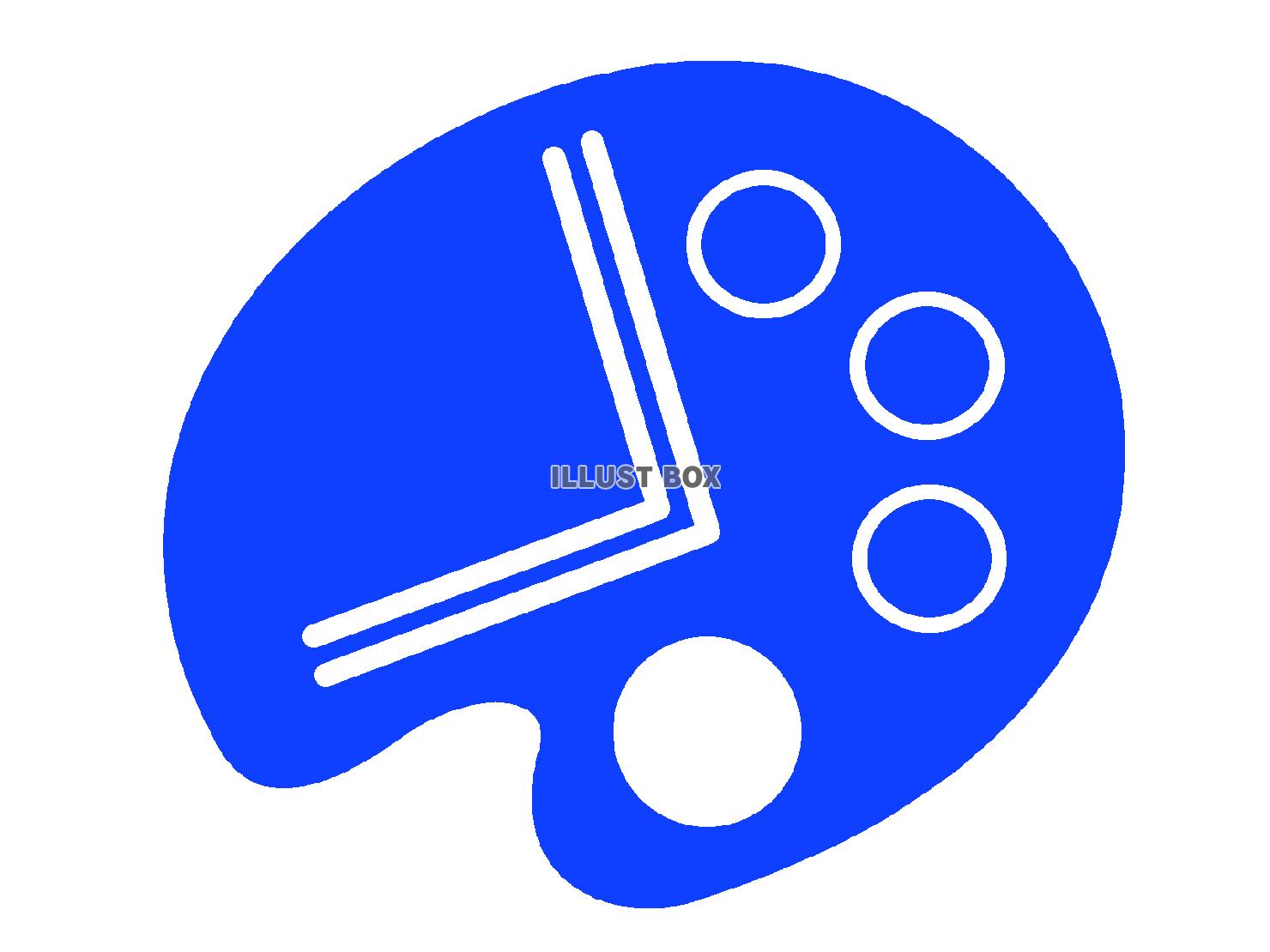 青色の絵の具パレットのシルエット