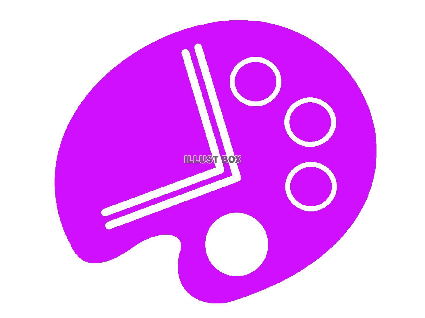紫色の絵の具パレットのシルエット