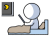 月夜にタブレットを見る棒人間