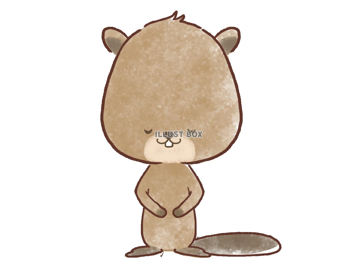 お辞儀をするビーバーのイラスト