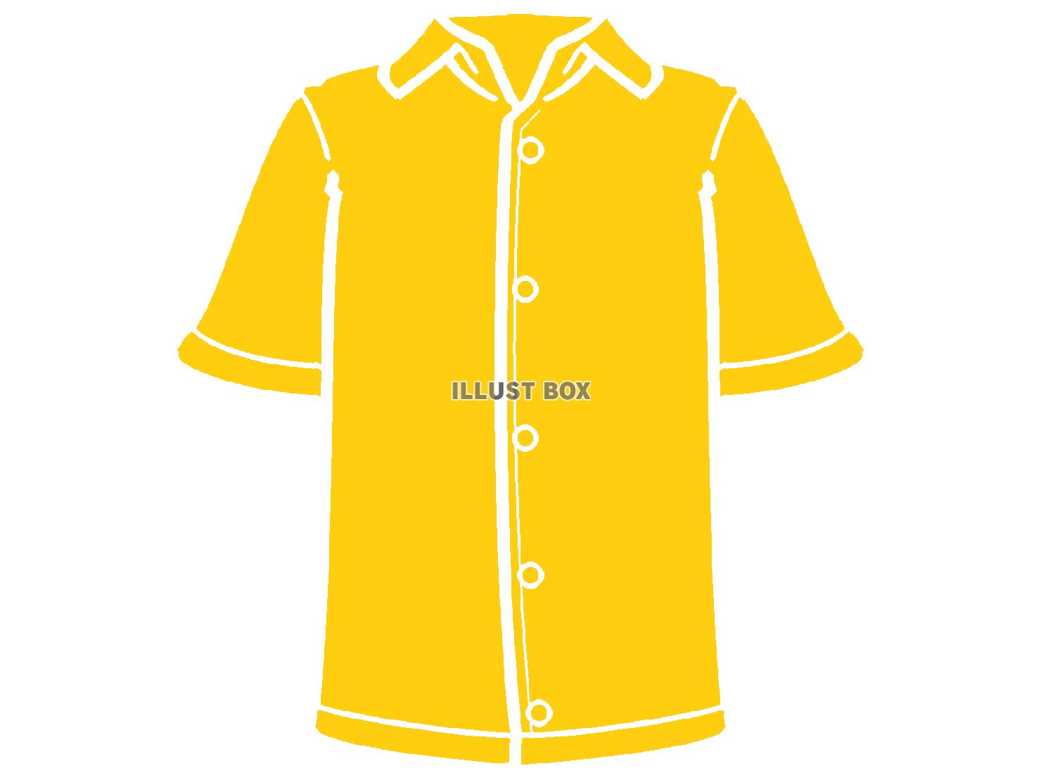 黄色の半袖のTシャツのシルエット