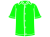 緑色の半袖のTシャツのシルエット
