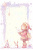 クリスマスなファンタジーサンタクロースの女の子の背景や便せんに使いやすい絵本の様な水彩イラスト背景