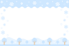 並木の風景に雪の結晶舞う冬景色