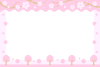 満開の桜並木のフレーム素材
