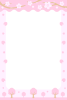 満開の桜並木の縦向きフレーム素材