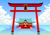 湖に建てられた神聖な神社と鳥居