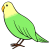 黄色と黄緑色のセキセイインコ