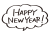 HappyNewYearの年賀状用素材