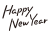HappyNewYearの年賀状用素材