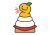 鏡餅に扮したヘビの巳年用年賀状素材