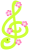 ト音記号のへびと梅の花（巳年年賀状素材）