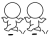 2人でひょうきんな走りをする棒人間