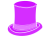 紫色のシルクハットのシルエット