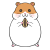 ひまわりの種を持つハムスター