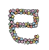 カラフルな花の巳年漢字