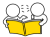 本を見て話す2人の棒人間