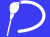 青色の筆で描いてるシルエット