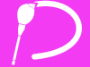 紫色の筆で描いてるシルエット