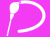 紫色の筆で描いてるシルエット