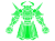 緑色の全身を鎧で武装している魔王のシルエット