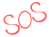 赤色のSOSのシルエット