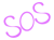 紫色のSOSのシルエット