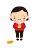 ジュースをこぼして悲しむ女の子
