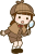 虫眼鏡を持っている子供探偵
