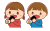 恵方巻きを食べる子供たちのイラスト