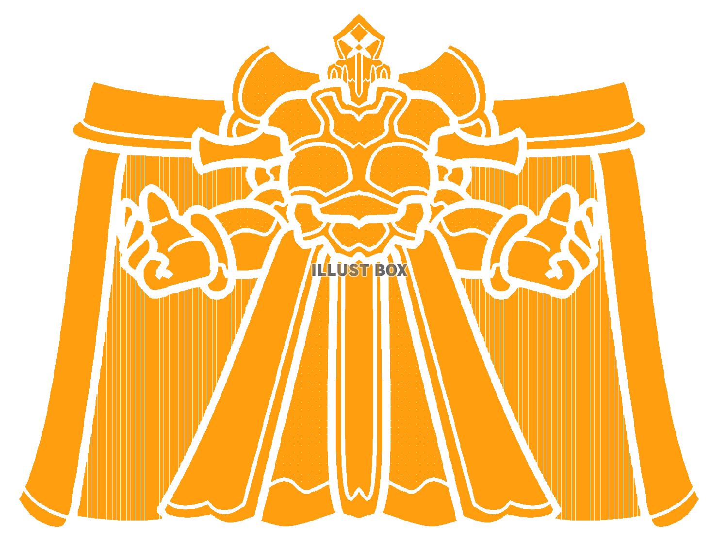 橙色の全身を鎧で武装した魔王のシルエット