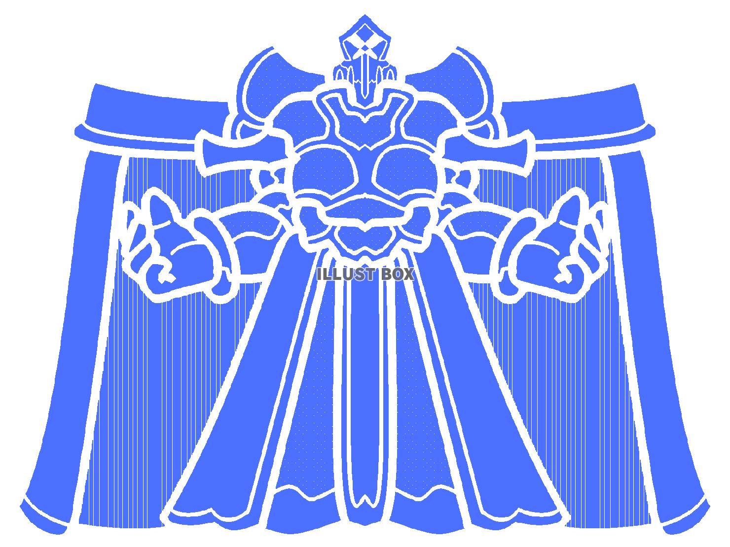 青色の全身を鎧で武装した魔王のシルエット