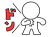 自分の胸をドンと叩く棒人間