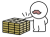 大金をなでる髭の棒人間