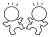 変なポーズで驚く2人の棒人間