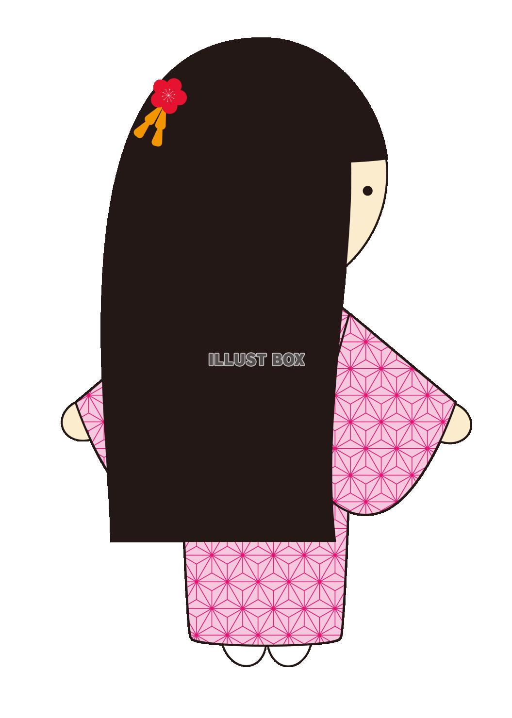 2_人物_女の子・着物・斜め後ろ姿