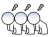 疲れ切った3人の棒人間