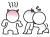 怒る人にほかの人を差し出す棒人間