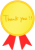 Thank you 文字入りシール　リボン赤